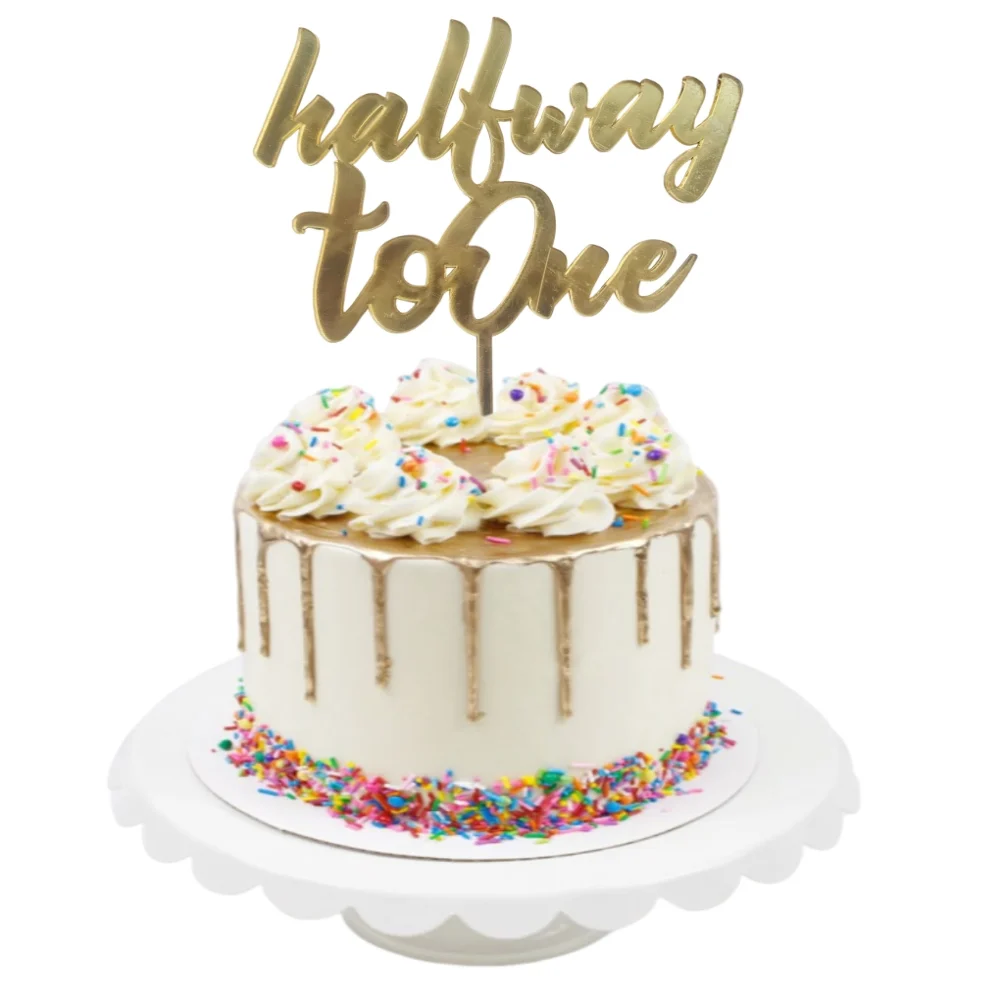 Halfway to One Cake Topper